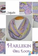 Cowl Harlekin+Mittens by Jolanda Schneider/Jollyknits-Eng,German-Free