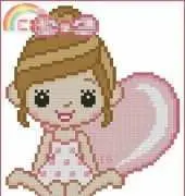 Aliona Alionca Ricamo - Bimba con cuore