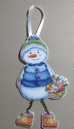 Snowman with a basket -- by Elena Shestakova