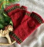 Hearts in the Right Place Fingerless Gloves by J. L. Fleckenstein-Free