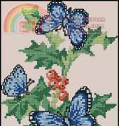 Embroidered pictures №3 2006 Butterflies on a Berry Branch