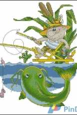 Klart 8-161 - Fisherman Catches a Catfish