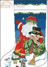 Dimensions 8714 Santa and Snowman Stocking