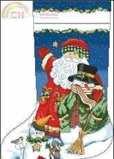 Dimensions 8714 Santa and Snowman Stocking