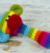 One and Two Company - Carolina Guzman - Rainbow Sock Monkey Rattle - English