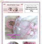 babydoll handknit F27 hearts & lace matinee set