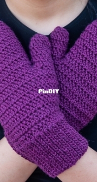 KnitCrate Inspirations -  Capital Crochet - Janine Mudge - Grape Soda Mittens