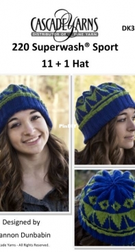 11 + 1 Hat by Shannon Dunbabin for Cascade Yarns DK371 - Free