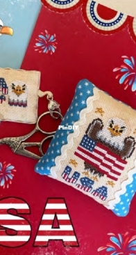 Fairy Wool In The Wood - USA Pillow and Scissors Fob