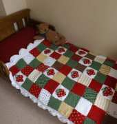 Strawberry Patchwork Blanket by Hampton Towers