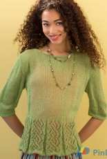 Flared Lacy Top by Julie Farmer red heart free