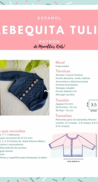 Tulip Cardi - Manolitas Knits - Spanish, English