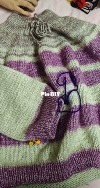 Winter sweater completed in summer