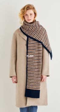 SIRDAR-Three Colour Scarf 10168 by Sirdar-Free