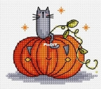 Cat On A Pumpkin by Durene Jones - Free