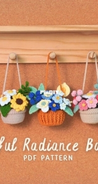 PHoaCrochet - Hoa Phong Nữt - Colorful Radiance Baskets Bundle: Rose Radiance, Blue Radiance, Golden Radiance,  Flowers Radiance, Purple Radiance