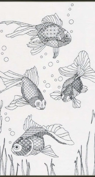 Blackwork Fish by Di Noyce from Jill Oxtons Cross Stitch and Beading 52 PCS