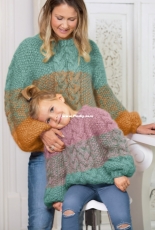 Dale Gull 395-11 Pixiegenseren kids lys sjøgrønn--gammelrosa by Line Langmo by House of Yarn – Norwegian – free