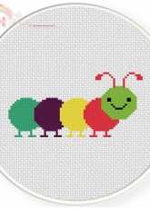 Daily Cross Stitch - Colorful Caterpillar