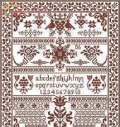 Historical Sampler Company-Red Pot Sampler