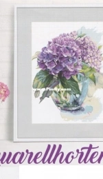 Coricamo 10293 Aquarellhortensie from Dein Kreuzstich Magazin Nov/Dec 2020 XSD