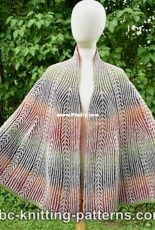 Brioche Fan Coral Shawl by Elaine Phillips - Free
