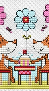 Fox Tea Party by Durene Jones - Free
