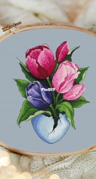 Shell with Tulips by Svetlana Shakhnovich