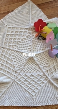 Cable Flower Baby Blanket by Grid Mammal Crafts