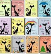 Angelic Stitches by Velda - Calendar Cats