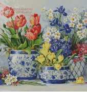 I Love CrossStitch BM-001 Spring Garden in Blue