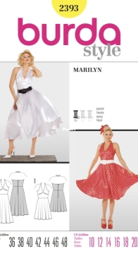 Burda Style - 2393 Marilyn Dress - Sizes 36-48 - English, French, German, Russian, Spanish, Italian, Danish, Dutch, Swedish