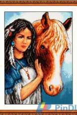 Woman with Horse from Galeria broderia 2009.5 XSD