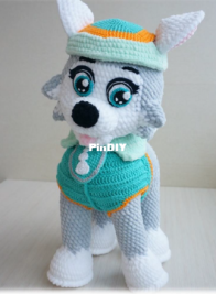 Evgenia knitted toys - Evgenia Gavrilova - Эверест (Щенячий патруль) Everest (Paw Patrol) - Russian