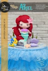 Feltro em Duas - No.31 Topo Bolo Ariel  - Little Mermaid Felt pattern  Portugues