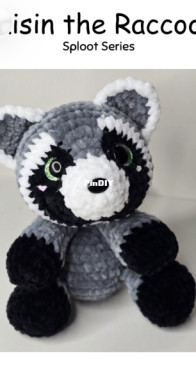 Snuggle Beans Crochet - Shannon Munro - Sploot series: Raisin the raccoon