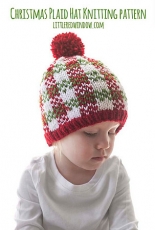 Cassandra May - Christmas Plaid Baby Hat #3
