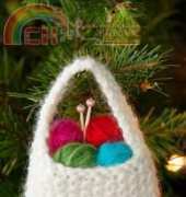 Stitch Nation-Yarn Basket Ornament by Debbie Stoller-Free