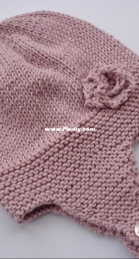Charlotte - Earflap Hat with Rose Flower by Julie Taylor