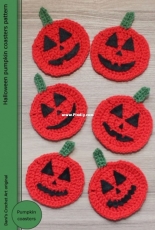 Danis Crochet Art - Danielle Grondman - Halloween pumpkin coasters - Free