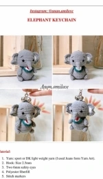 Anan Amilove - An An Craft - Trần Thị Hạnh - Huyền Trần - Elephant Keychain - Free