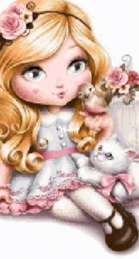 XStitching - Girl with a Cat / Девочка с кошкой