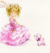 Little Princess with Puppy by Irina Wagner