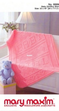 Mary Maxim - Nancy Liggins - 99998N - Baby Girl / Boy Blanket