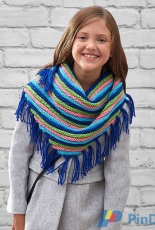 Red Heart-LW5466-Girls’ Fringed Scarf by Heather Lodinsky - Free