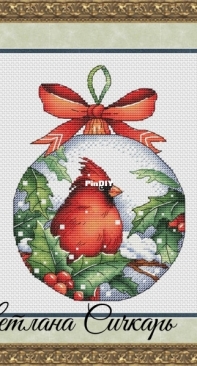 SA-Stitch - A Ball With A Red Cardinal by Svetlana Sichkar