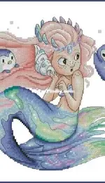 Mermaid with Penguins by Anastasia Soloshenko XSD