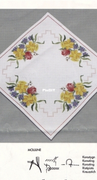 Ateljé Margaretha AMA 138 Flowers Linen, Easter napkin XSD