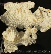 Baby And Doll Hand knits Lacy Feathered Dress Set