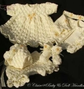 Baby And Doll Hand knits Lacy Feathered Dress Set